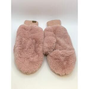 C.C. Women's Pink Faux Fur Mittens SZ OS